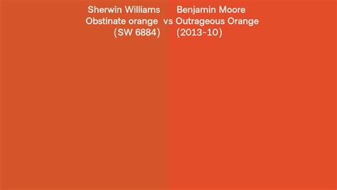 Sherwin Williams Obstinate Orange Sw Vs Benjamin Moore