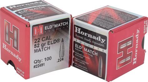 Hornady ELD M 22 Cal 224 52GR Wildcat Moderators