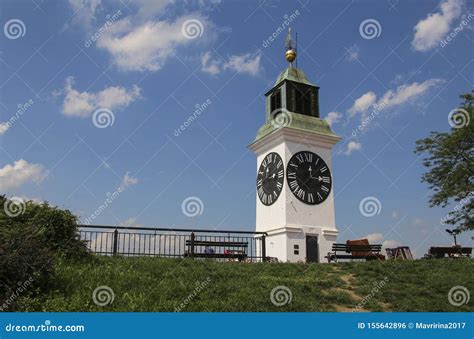 Clock Tower on the Petrovaradin Fortress, Novi Sad, Serbia Stock Photo ...