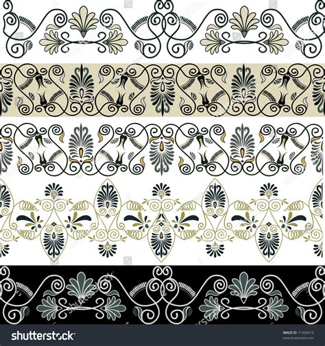 Greek Patterns Borders Set Stock Vector (Royalty Free) 71930413 ...