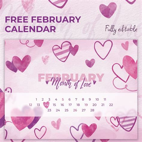 February Calendar Wallpaper – MasterBundles