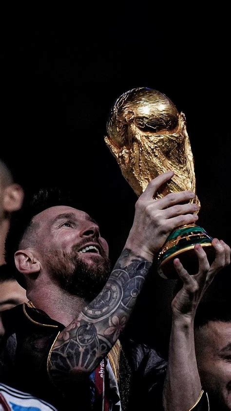 Lionel Messi Campe O Da Copa Do Mundo Do Qatar Cartaz De Futebol