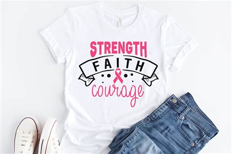 Strength Faith Courage Svg Breast Cancer Svg Cut File By Craftlabsvg