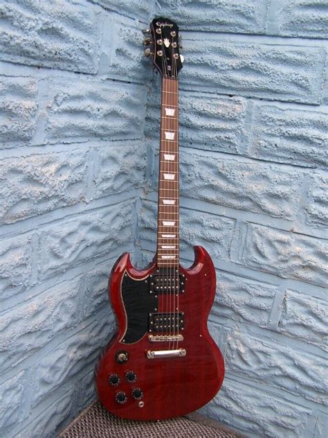 rare left handed Epiphone SG (set neck) cherry | in Bridgend | Gumtree