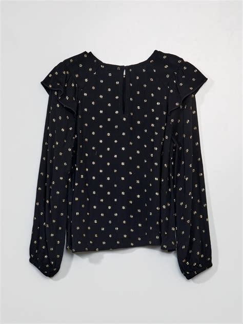 Blusa Vaporosa Con Estampado NEGRO Kiabi 12 00