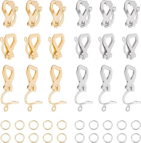 UNICRAFTALE 20Pcs 2 Color 304 Stainless Steel Clip On Earring Converter