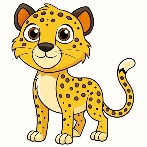 Um Desenho De Desenho Animado De Um Leopardo Uma Cauda Amarela