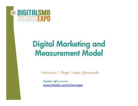 Ecommerce School: Roger Lopez on Digital Measurement Model | PPT