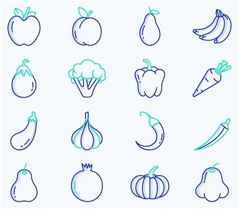 Premium Vector Vegetable And Fruit Vector Icon