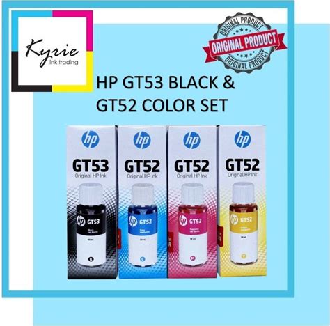 HP GT51 GT53 And GT52 Original Ink Bottle Set Of 4 Colors Black Cyan