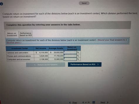 Answered Compute Return On Investment For Each Bartleby