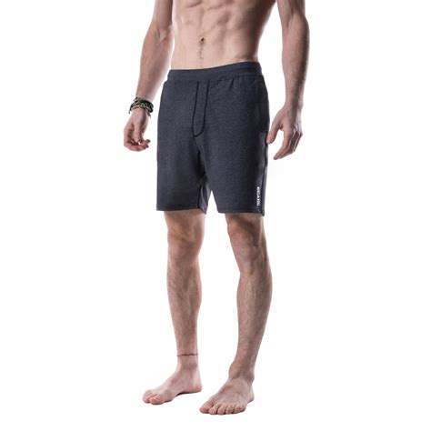 Yoga Crow™ Mens Swerve Yoga Shorts With Liner And Pockets In Heather Grey