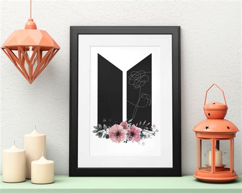 Bts Logo Poster Bts Printables Bts Logo Kpop Printable Etsy