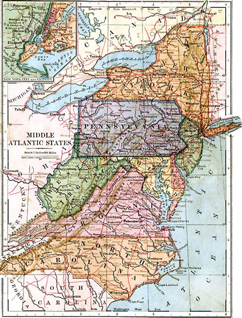 Road Map Of Mid Atlantic States