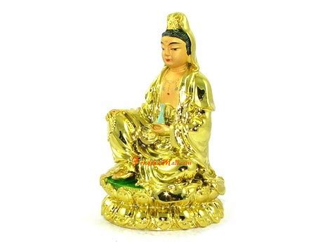 Golden Guan Yin Seated on Lotus :: Kwan Yin, Kuanyin