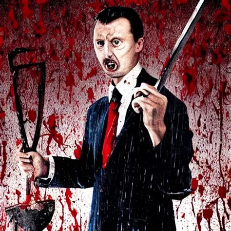 Igor Ghirkin Strelkov As The American Psycho Holding Stable Diffusion