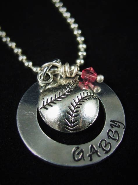 Softball Necklace Softball Jewelry Softball Coach Gift