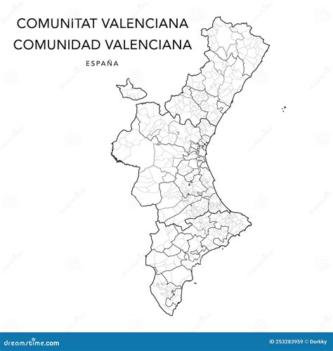 Geopolitical Vector Map of the Valencian Community As of 2022 Stock ...