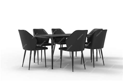 Premium Photo | Table and chairs isolated on white background dning ...