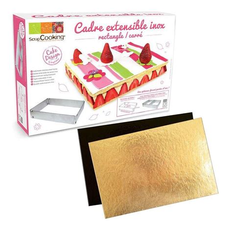 Cadre à pâtisserie extensible rectangle 5 supports à gâteau