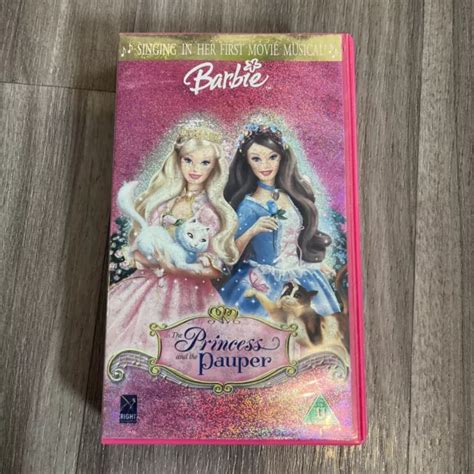 BARBIE AS THE Princess And The Pauper VHS Cassette Video Tape Pink