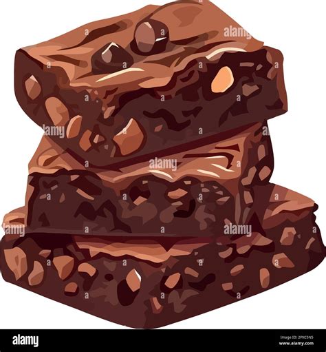 Gourmet Chocolate Brownie Snack Sweet And Indulgent Stock Vector Image