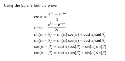 Solved Using The Euler S Formula Prove Eiate Ia Cos A Ia Chegg