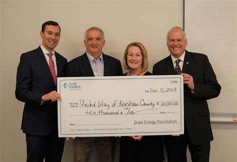 Duke Energy Foundation Donates 10k Grant To United Way Of Kershaw ABC