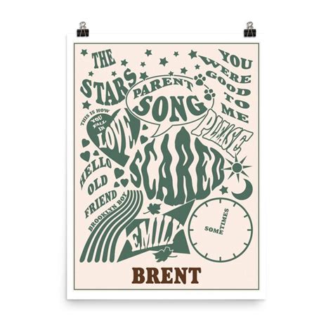 Brent Poster Tracklist Jeremy Zucker And Chelsea Cutler Etsy