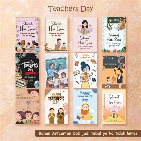 Jual Kartu Ucapan Hari Guru Happy Teachers Day Greeting Card Aesthetic Shopee Indonesia