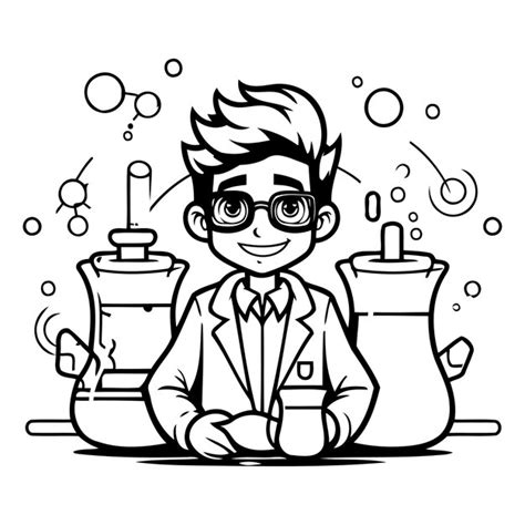 Premium Vector | Scientist cartoon character Vector illustration of a ...