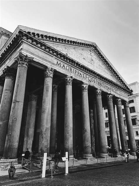 Grayscale Photo Of Pantheon In Rome Italy · Free Stock Photo