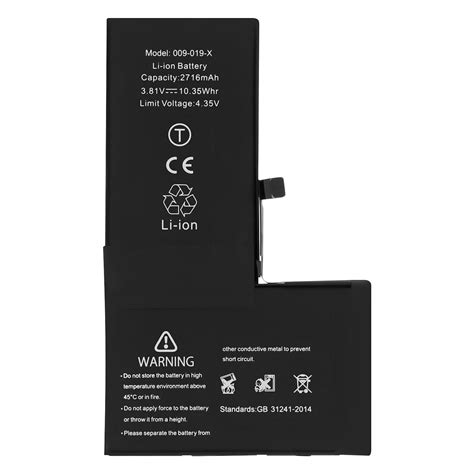 Clappio Batterie Pour Apple IPhone X 2716mAh 100 Compatible Noir