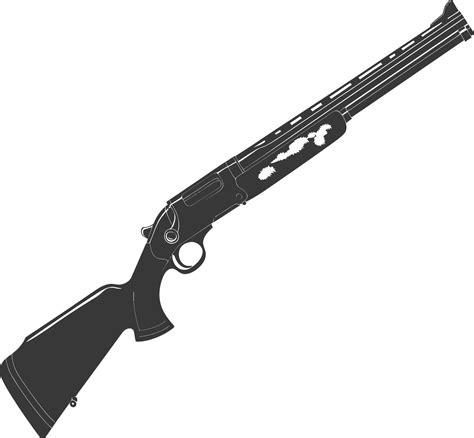 Silhouette Shotgun Gun Military Weapon Black Color Only Vector