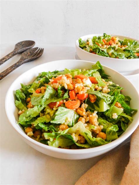 Roasted Chickpea Salad With Tahini Dressing - Supermom Eats