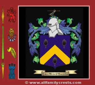 Palmer family crest and meaning of the coat of arms for the surname Palmer, Palmer name origin