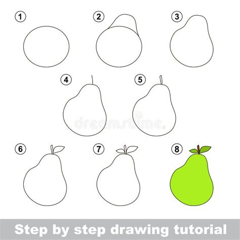 Tutorial Del Dibujo C Mo Dibujar Una Pera Ilustraci N Del Vector