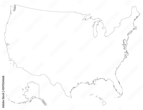 USA map, America map, United States of America map isolated on white color Stock Illustration ...