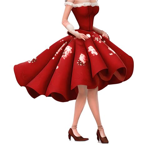 Gone With The Wind Scarlett Red Dress Extremely Detailed · Creative Fabrica