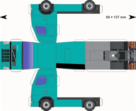 Free Download Paper Model Trucks Volvo Zeegroen Volvo Papieren