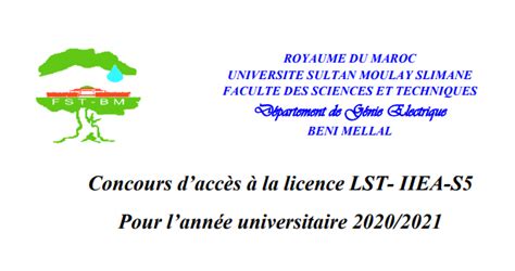 Inscription Licence Fst Béni Mellal 2020 2021 Tawjihi