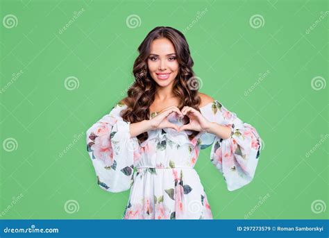 Portrait Of Dreamy Charming Lovely Sweet Gorgeous Curly Brunette