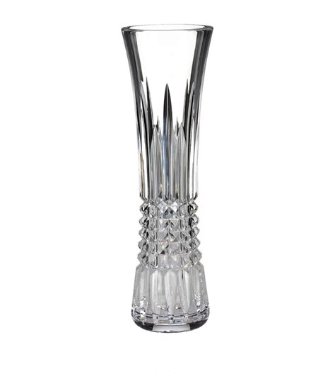 Waterford Clear Lismore Diamond Anniversary Bud Vase 23cm Harrods Uk