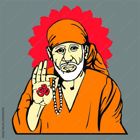 Vector Of Great Sant Of Maharashtra Sai Baba Sabka Malik Ek For Radium