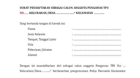 Format Formulir Pendaftaran Pengawas Tps Pemilu 2024 Dibuka 2 Januari 2024