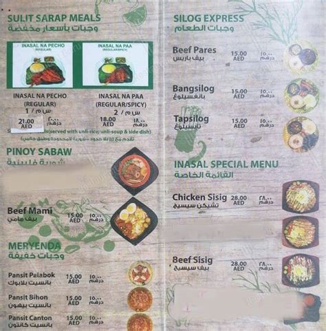 Menu At Mang Inasal House Restaurant Abu Dhabi F9QH QXH Al Salam St