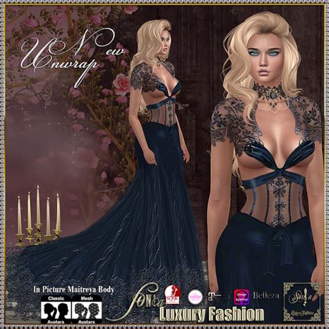 Second Life Marketplace Son A New Unwrap Blue Teal Dress ~ With Appliers Bom