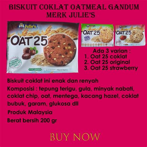 Jual Biskuit Coklat Oat Gandum Merk Julies Di Lapak Elvy Lim Bukalapak