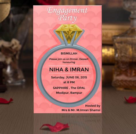 Engagement Ceremony Invitation Card Cdr Kuda Invitation Card