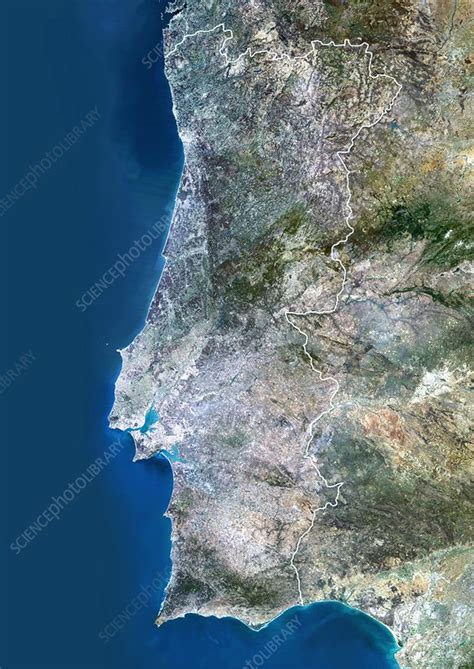 Portugal Satellite Image Stock Image C007 3191 Science Photo Library